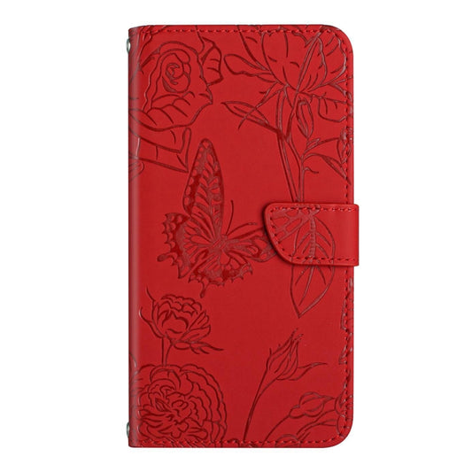 For Google Pixel 9 Pro XL Skin Feel Butterfly Embossed Flip Leather Phone Case(Red) by buy2fix