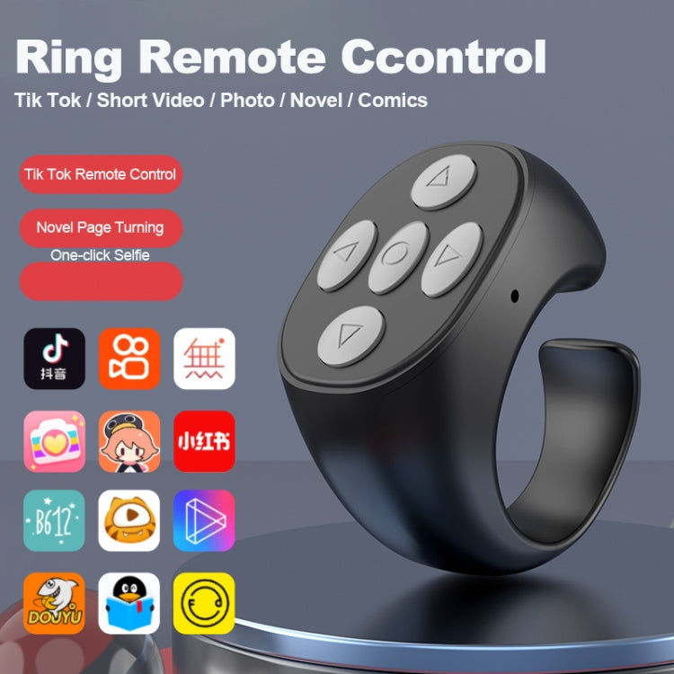 JX-05 5-button Bluetooth Remote Control Cellphone Smart Ring Remote Control(Black) - Phone Remote Control by buy2fix | Online Shopping UK | buy2fix