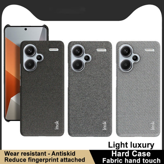 For Xiaomi Redmi Note 13 Pro+ 5G imak Ruiyi Series Cloth Texture PU + PC Phone Case(Dark Grey) - Xiaomi Cases by imak | Online Shopping UK | buy2fix