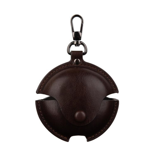 For Huawei FreeBuds 7i Business Leather Earphone Protective Case with Hook(Dark Brown)