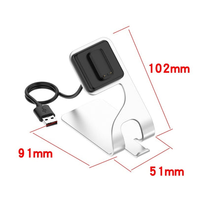 For Fitbit Charge 6 / Luxe Portable Magnetic Metal Charger Holder(Silver) by buy2fix