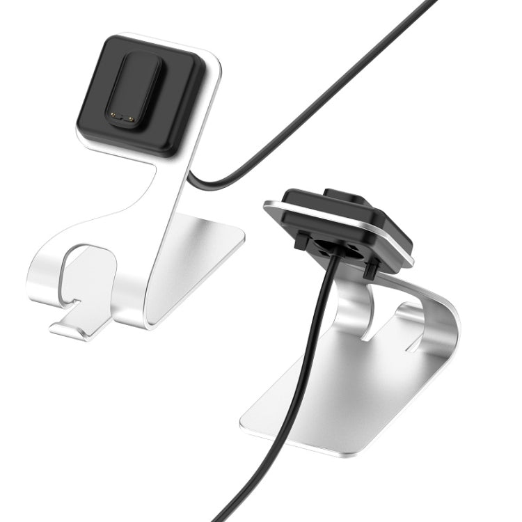 For Fitbit Charge 6 / Luxe Portable Magnetic Metal Charger Holder(Silver) by buy2fix