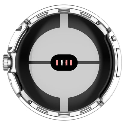For Google Pixel Watch 2 PC + Tempered Film Integrated Watch Protective Case(Silver) - Watch Cases by buy2fix | Online Shopping UK | buy2fix