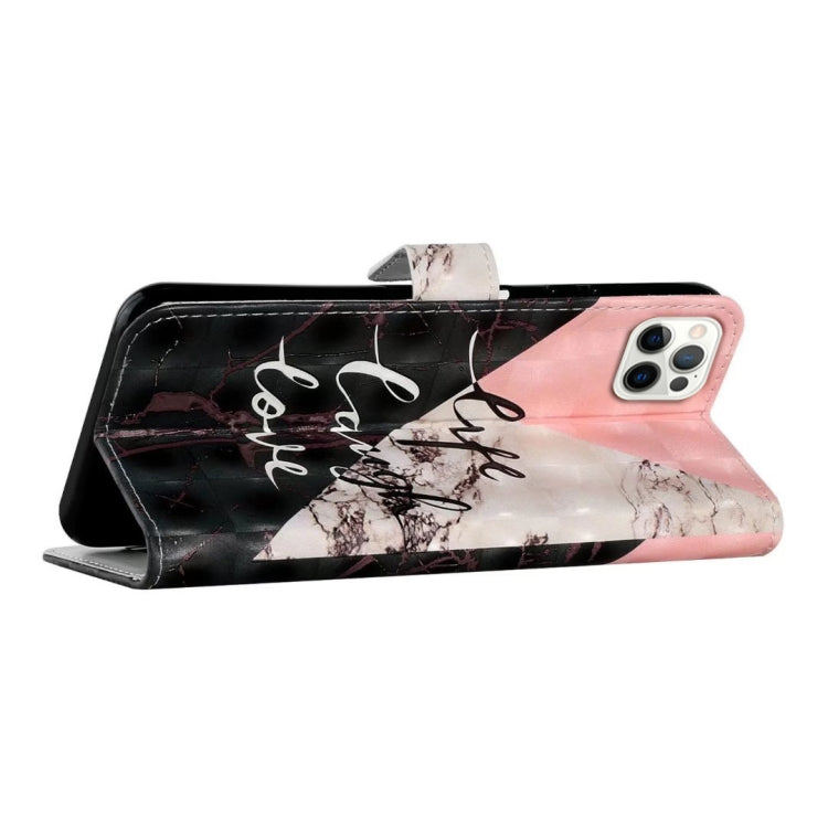 For iPhone 16 Pro Oil Embossed 3D Drawing Leather Phone Case(Stitching Marble) by buy2fix