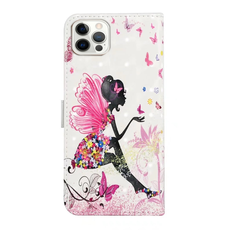 For iPhone 16 Pro Oil Embossed 3D Drawing Leather Phone Case(Flower Fairy) by buy2fix