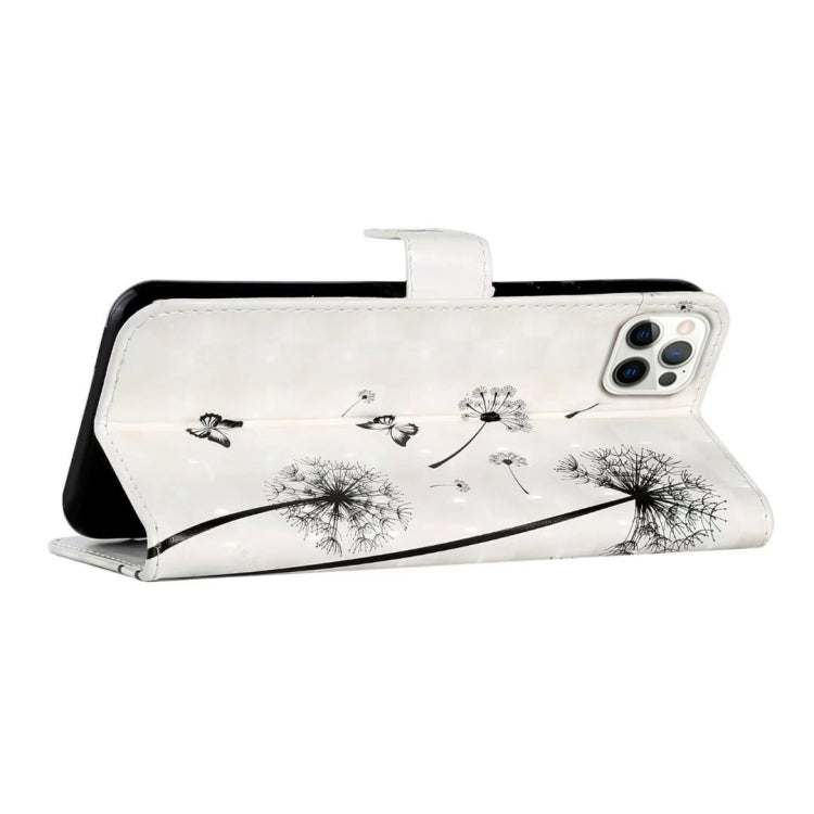 For iPhone 16 Pro Oil Embossed 3D Drawing Leather Phone Case(Couple Dandelion) by buy2fix