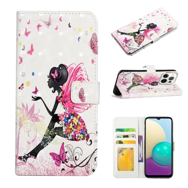 For iPhone 16 Pro Max Oil Embossed 3D Drawing Leather Phone Case(Flower Fairy) by buy2fix
