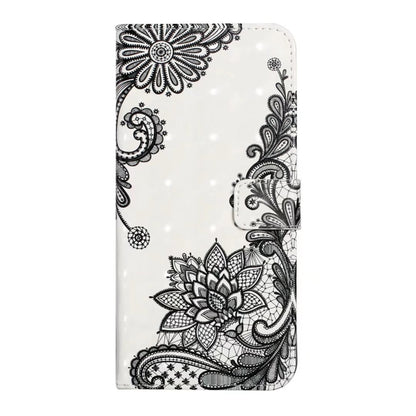 For iPhone 16 Pro Max Oil Embossed 3D Drawing Leather Phone Case(Lace Flower) by buy2fix