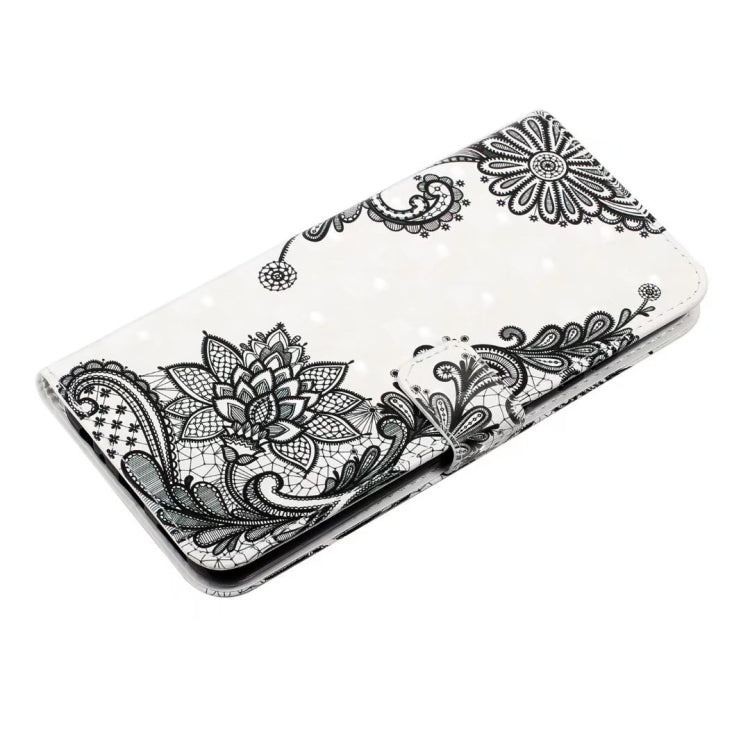 For iPhone 16 Pro Max Oil Embossed 3D Drawing Leather Phone Case(Lace Flower) by buy2fix
