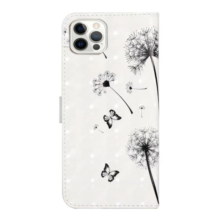 For iPhone 16 Pro Max Oil Embossed 3D Drawing Leather Phone Case(Couple Dandelion) by buy2fix