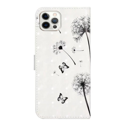For iPhone 16 Pro Max Oil Embossed 3D Drawing Leather Phone Case(Couple Dandelion) by buy2fix