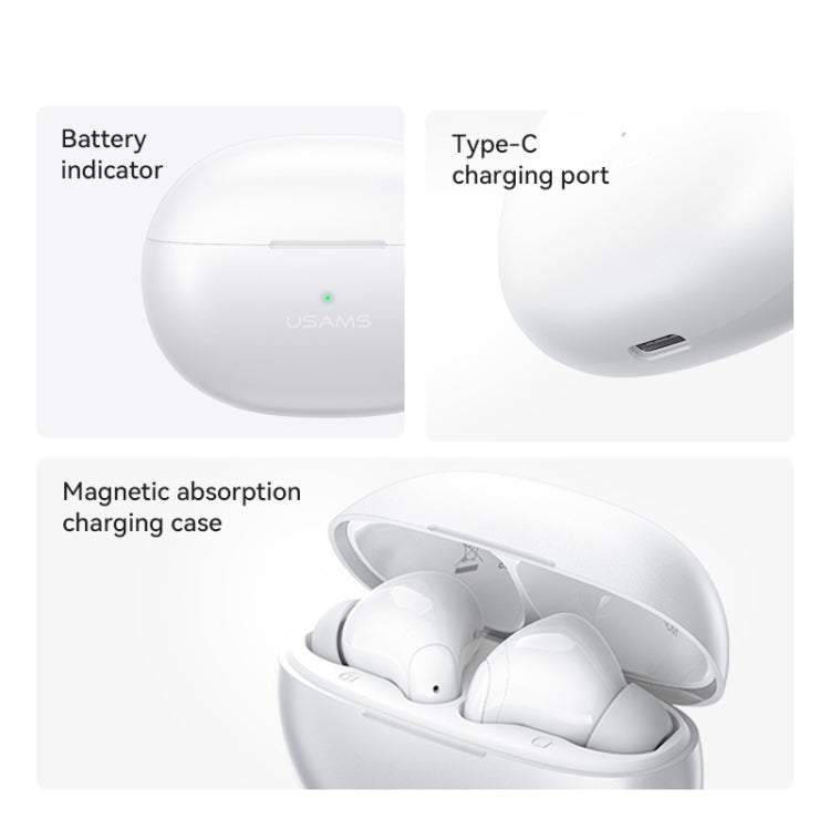 USAMS US-XD18 TWS In Ear Bluetooth Earphone(White) by USAMS