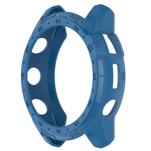 For Garmin Tactix 7 Amoled Armor Hollow TPU Watch Protective Case(Dark Blue) - Watch Cases by buy2fix | Online Shopping UK | buy2fix