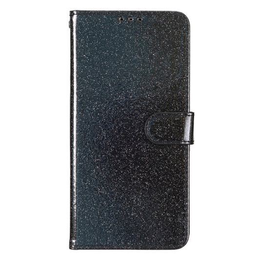 For Motorola Edge 2024 Glitter Powder Flip Leather Phone Case(Black) by buy2fix