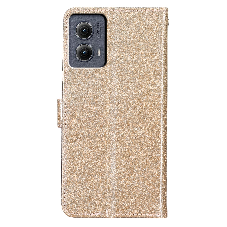 For Motorola Edge 2024 Glitter Powder Flip Leather Phone Case(Gold) by buy2fix