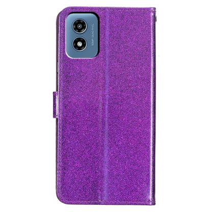 For Motorola Moto G Play 2024 Glitter Powder Flip Leather Phone Case(Purple) by buy2fix