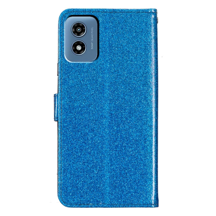 For Motorola Moto G Play 2024 Glitter Powder Flip Leather Phone Case(Blue) by buy2fix