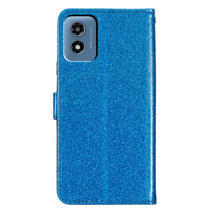For Motorola Moto G Play 2024 Glitter Powder Flip Leather Phone Case(Blue) by buy2fix