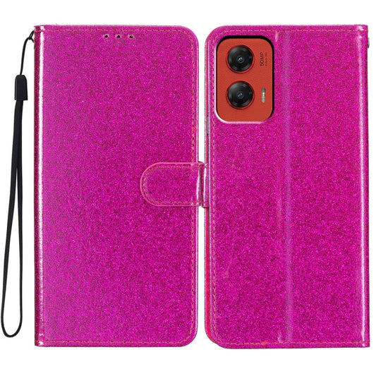 For Motorola Moto G Stylus 5G 2024 Glitter Powder Flip Leather Phone Case(Rose Red) by buy2fix