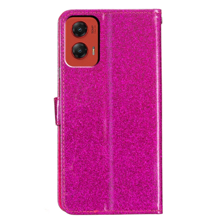For Motorola Moto G Stylus 5G 2024 Glitter Powder Flip Leather Phone Case(Rose Red) by buy2fix
