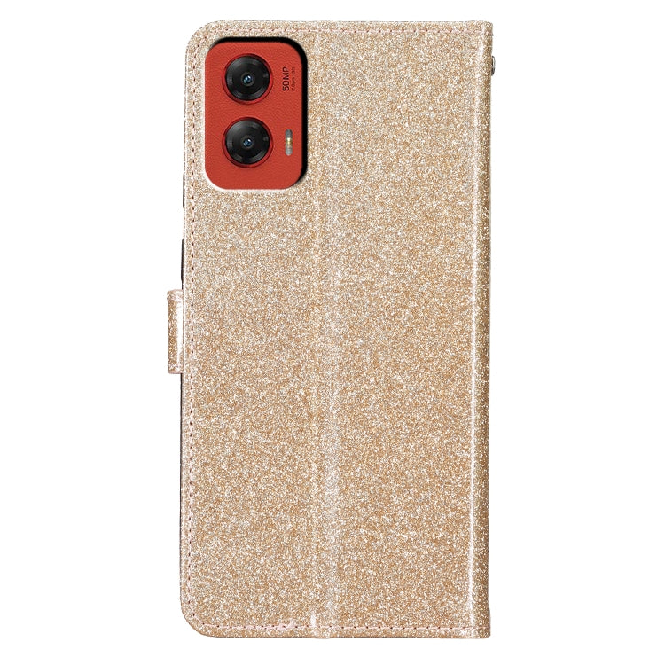 For Motorola Moto G Stylus 5G 2024 Glitter Powder Flip Leather Phone Case(Gold) by buy2fix