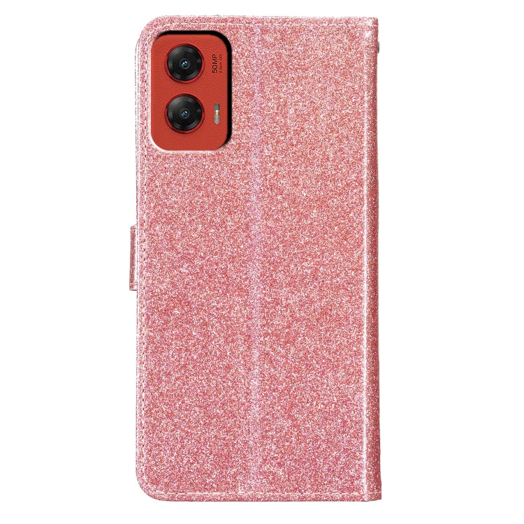 For Motorola Moto G Stylus 5G 2024 Glitter Powder Flip Leather Phone Case(Rose Gold) by buy2fix