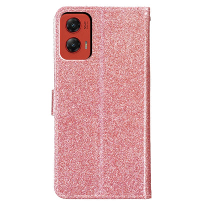 For Motorola Moto G Stylus 5G 2024 Glitter Powder Flip Leather Phone Case(Rose Gold) by buy2fix