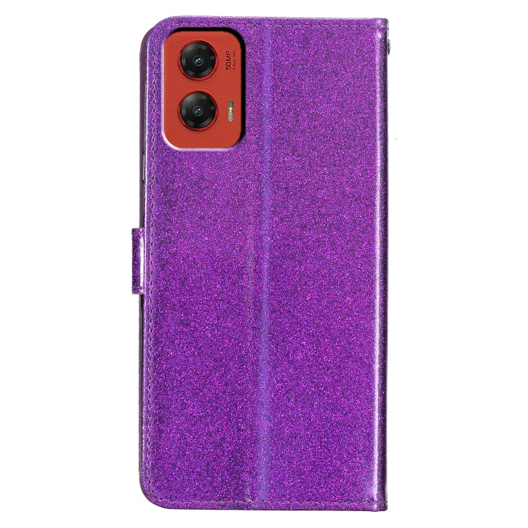 For Motorola Moto G Stylus 5G 2024 Glitter Powder Flip Leather Phone Case(Purple) by buy2fix