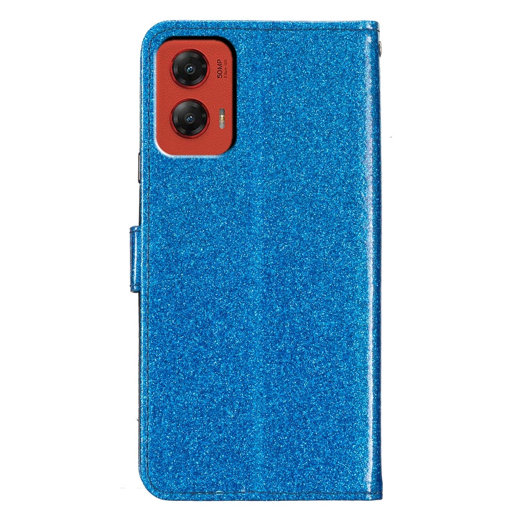 For Motorola Moto G Stylus 5G 2024 Glitter Powder Flip Leather Phone Case(Blue) by buy2fix