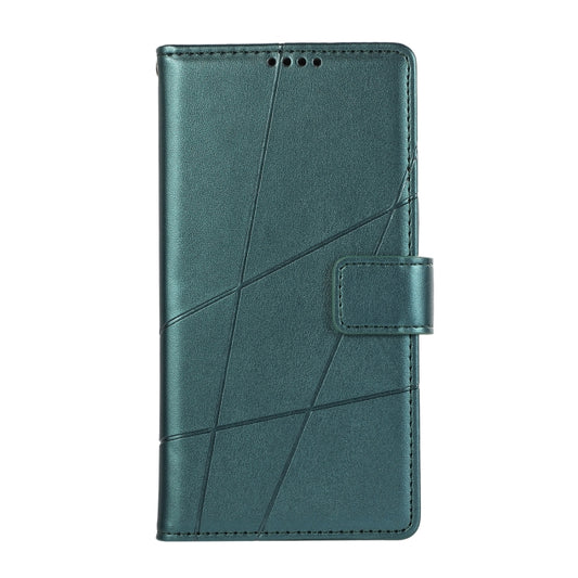 For Xiaomi Redmi Note 13 Pro 5G PU Genuine Leather Texture Embossed Line Phone Case(Green) - Xiaomi Cases by buy2fix | Online Shopping UK | buy2fix