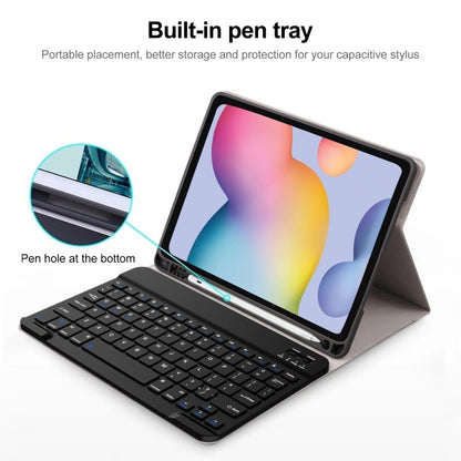 For Samsung Galaxy Tab A9+ Square Cap Bluetooth Keyboard Leather Case with Pen Slot(Black) by buy2fix