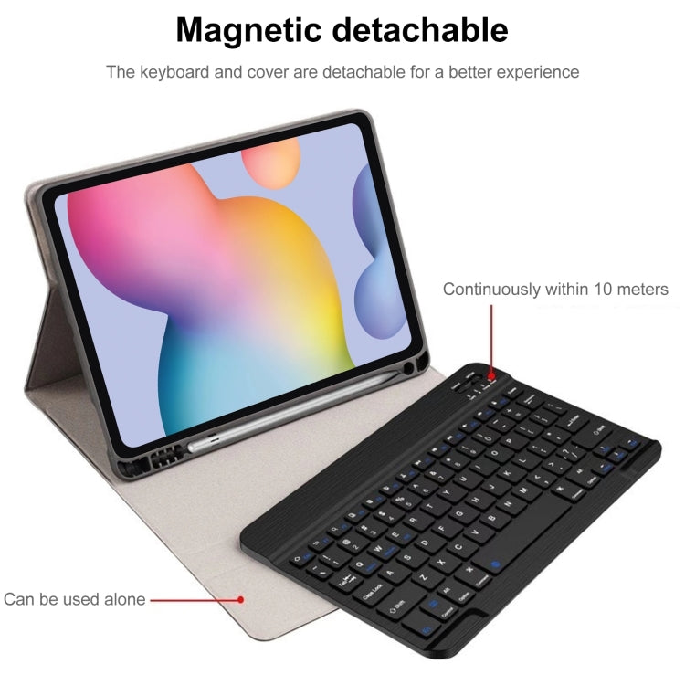 For Samsung Galaxy Tab A9+ Square Cap Bluetooth Keyboard Leather Case with Pen Slot(Black) by buy2fix