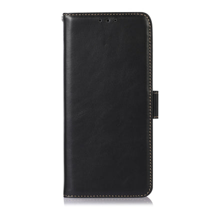 For Xiaomi Redmi K70E/Poco X6 Pro Magnetic Crazy Horse Texture Genuine Leather RFID Phone Case(Black) - Xiaomi Cases by buy2fix | Online Shopping UK | buy2fix
