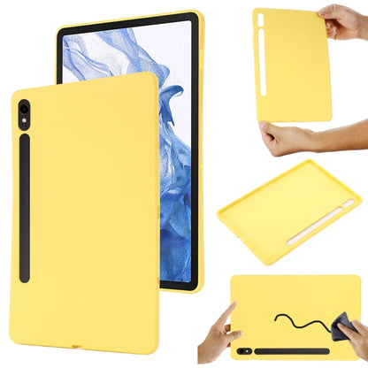 For Samsung Galaxy Tab S9 FE Pure Color Liquid Silicone Shockproof Tablet Case(Yellow) by buy2fix