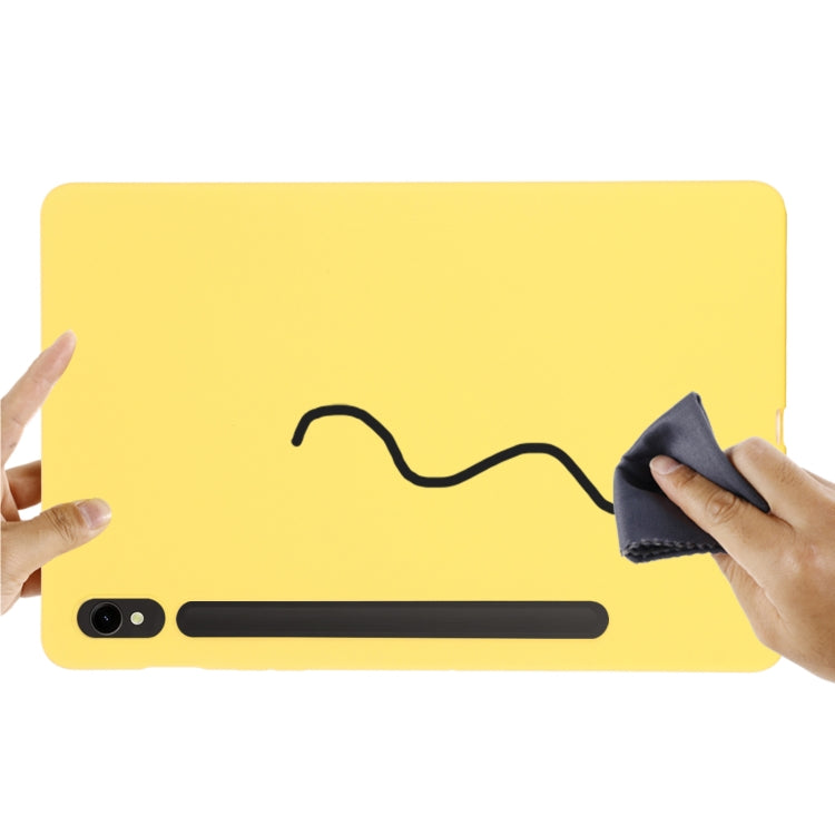 For Samsung Galaxy Tab S9 FE Pure Color Liquid Silicone Shockproof Tablet Case(Yellow) by buy2fix