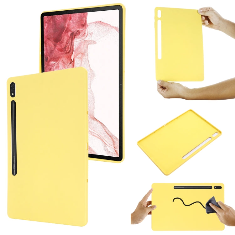 For Samsung Galaxy Tab S9 FE+ / S10+ Pure Color Liquid Silicone Shockproof Tablet Case(Yellow) by buy2fix