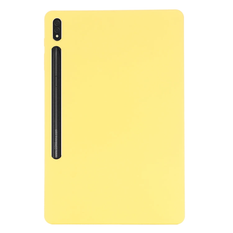 For Samsung Galaxy Tab S9 FE+ / S10+ Pure Color Liquid Silicone Shockproof Tablet Case(Yellow) by buy2fix