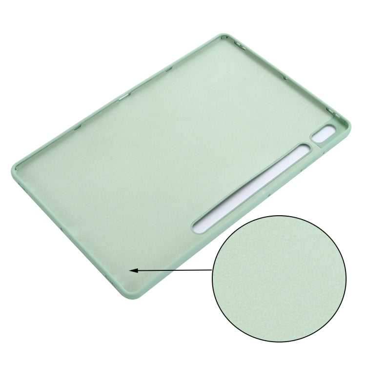 For Samsung Galaxy Tab S9 FE+ / S10+ Pure Color Liquid Silicone Shockproof Tablet Case(Green) by buy2fix