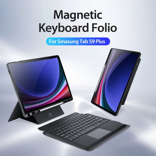 For Samsung Galaxy Tab S9+ DUX DUCIS DK Floating Magnetic Keyboard Leather Tablet Case with Holder(Black) - For Samsung by DUX DUCIS | Online Shopping UK | buy2fix