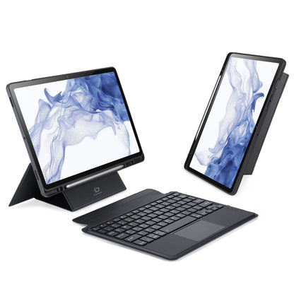 For Samsung Galaxy Tab S7 / S8 DUX DUCIS DK Floating Magnetic Keyboard Leather Tablet Case with Holder(Black) - For Samsung by DUX DUCIS | Online Shopping UK | buy2fix