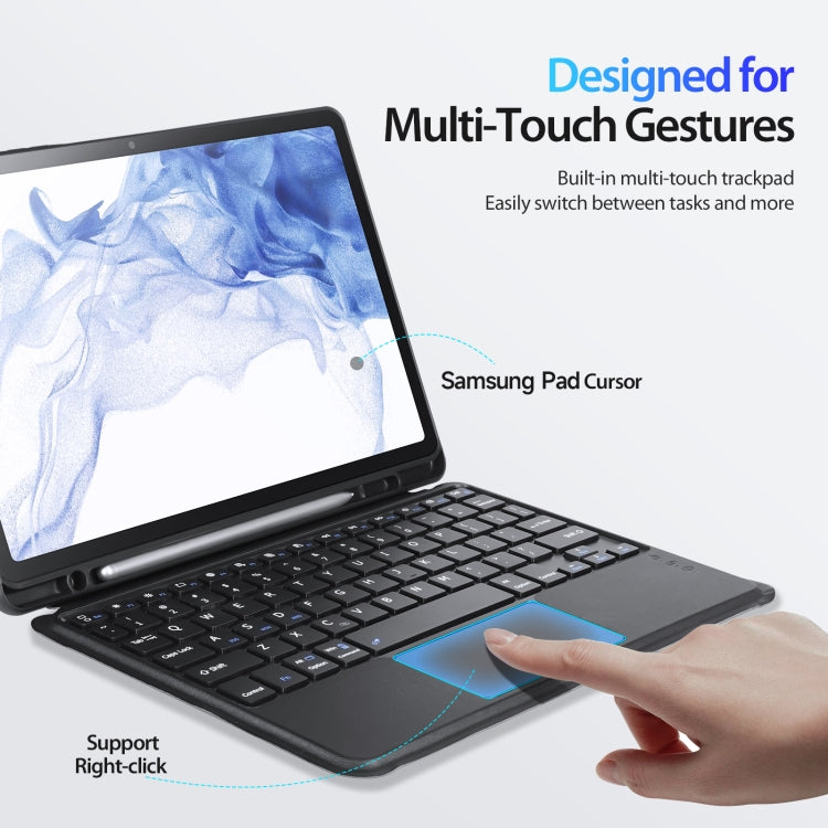 For Samsung Galaxy Tab S7 / S8 DUX DUCIS DK Floating Magnetic Keyboard Leather Tablet Case with Holder(Black) - For Samsung by DUX DUCIS | Online Shopping UK | buy2fix