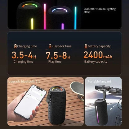 awei Y788 RGB Light Portable Outdoor Bluetooth Speaker(Black) - Desktop Speaker by awei | Online Shopping UK | buy2fix
