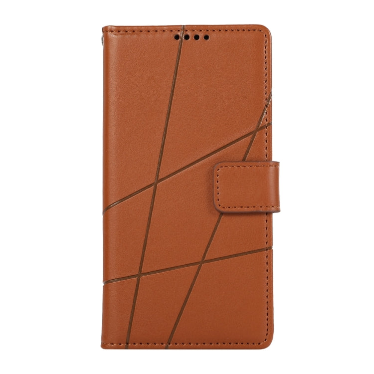 For Google Pixel 9 Pro PU Genuine Leather Texture Embossed Line Phone Case(Brown) by buy2fix