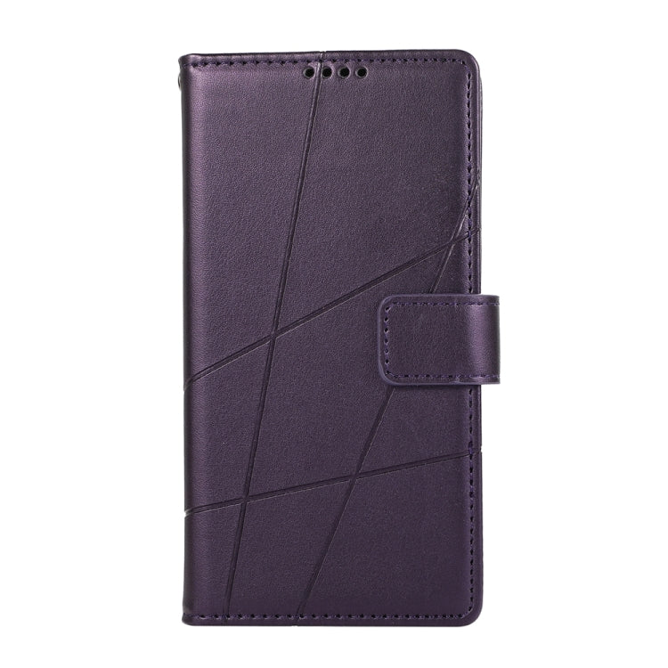 For Google Pixel 9 Pro PU Genuine Leather Texture Embossed Line Phone Case(Purple) by buy2fix