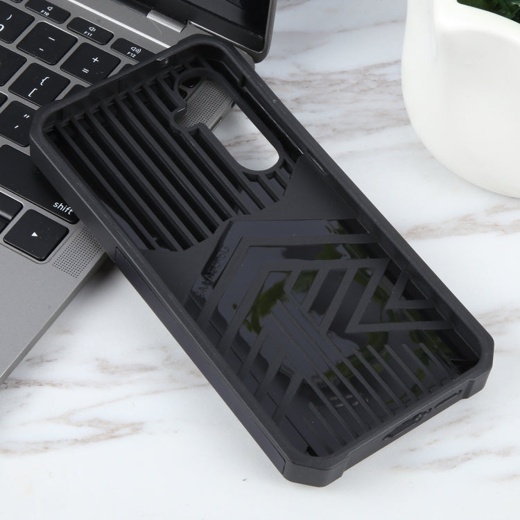 For Samsung Galaxy A55 Camera Shield Card Slot PC+TPU Phone Case(Blue) by buy2fix