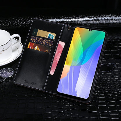 For Huawei Y6p idewei Crocodile Texture Horizontal Flip Leather Case with Holder & Card Slots & Wallet(Dark Blue) - Huawei Cases by idewei | Online Shopping UK | buy2fix