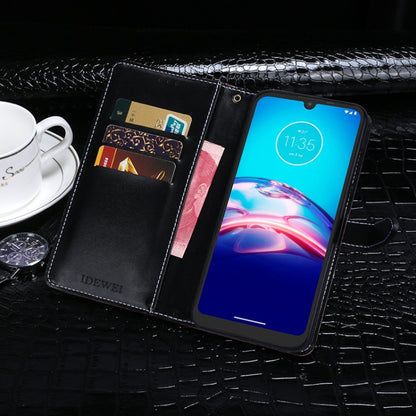 For Motorola Moto E6s (2020) idewei Crocodile Texture Horizontal Flip Leather Case with Holder & Card Slots & Wallet(Dark Blue) - Motorola Cases by idewei | Online Shopping UK | buy2fix