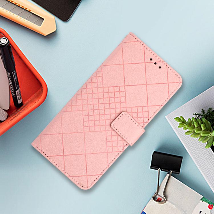 For iPhone Air Rhombic Grid Texture Leather Phone Case(Pink) - iPhone Air Cases by buy2fix | Online Shopping UK | buy2fix