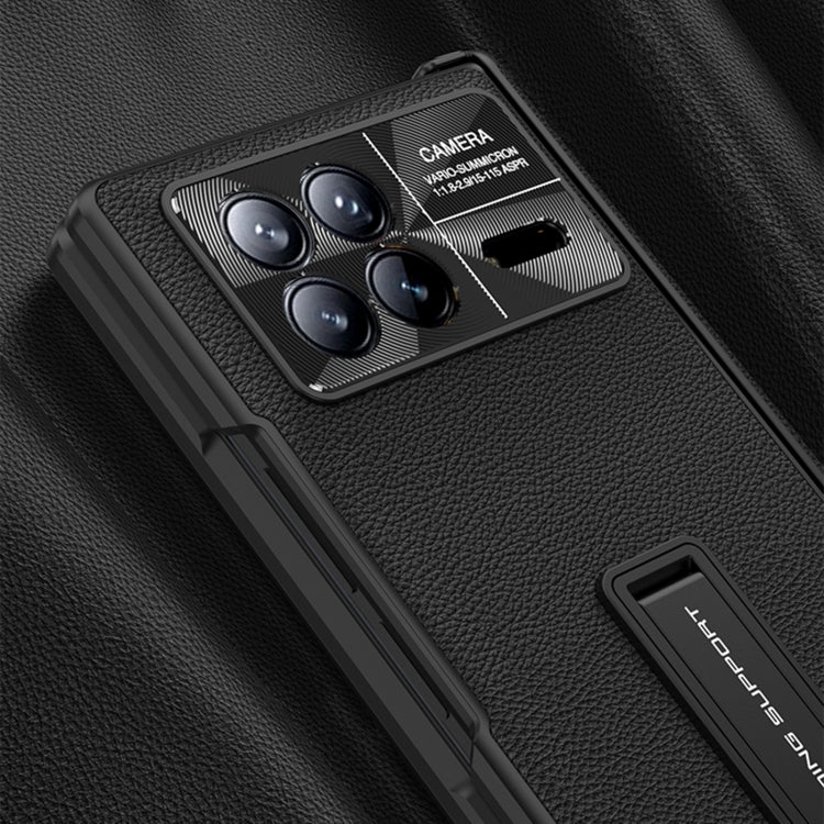 For Xiaomi Mix Fold 3 GKK Magnetic Hinge Flip Leather Phone Case with Holder(Carbon Fiber) by GKK