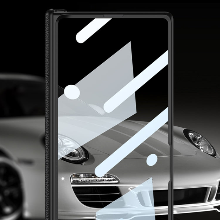 For Xiaomi Mix Fold 3 GKK Magnetic Hinge Flip Leather Phone Case with Holder(Carbon Fiber) by GKK